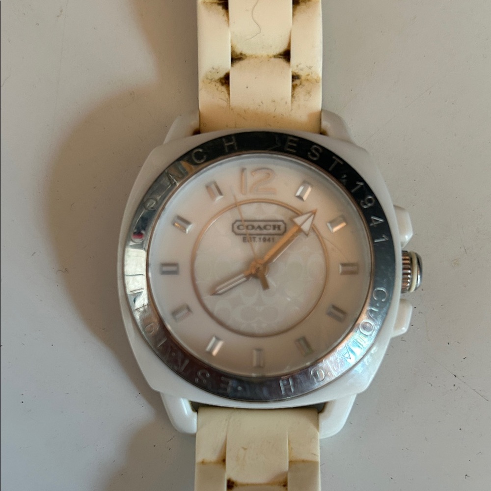 Coach Cream and Silver Watch